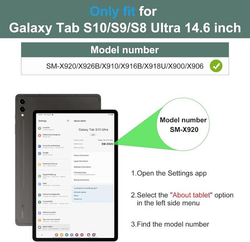 DTTO for Samsung Galaxy Tab S10 Ultra / S9 Ultra / S8 Ultra Case 2024/2023/2022, Premium Leather Business Folio Stand Cover with S Pen Holder for 14.6 Inch Tablet, Auto Wake/Sleep, Midnight Green in Saudi Arabia