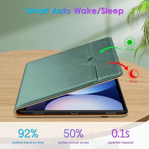 DTTO for Samsung Galaxy Tab S10 Ultra / S9 Ultra / S8 Ultra Case 2024/2023/2022, Premium Leather Business Folio Stand Cover with S Pen Holder for 14.6 Inch Tablet, Auto Wake/Sleep, Midnight Green in Saudi Arabia