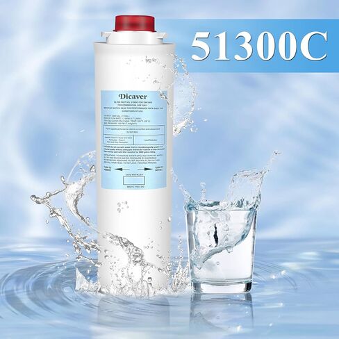 فلتر مياه 51300C، بديل لفلتر Elkay 51300C EWF3000 بواسطة NSF/ANSI 42 معتمد، متوافق مع محطات الزجاجات البديلة لفلتر Ezh2o، فلتر 51300C عالي السعة 3000 جالون (بدون رقاقة) in Kuwait
