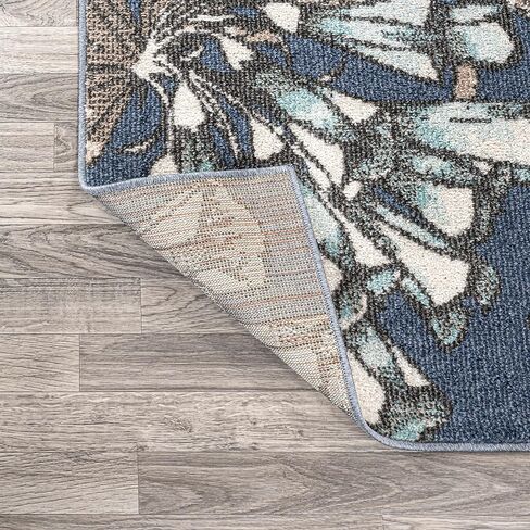 JONATHAN Y CTP202B-28 Giglio Modern Botanical Flower Indoor Area-Rug, Contemporary Floral Tropical Easy-Cleaning,Bedroom,Kitchen,Living Room,Non Shedding 2 X 8, Orange/Blue/Cream in Saudi Arabia