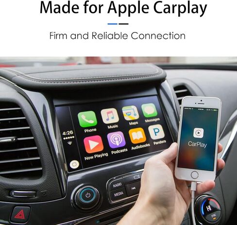 Short CarPlay Lightning Cable, USB A to Lightning Cable for Apple iPhone 14, 14 Plus, 14 Pro Max, 13, SE 2nd/12/11 /Xs/XR/8/7, iPad 4/5/ 6/7/8, Mini 2/3/4/5, Air 2/3 Charger Cord, Car Charging Cable in Saudi Arabia
