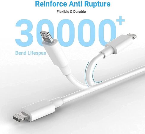 Short CarPlay Lightning Cable, USB A to Lightning Cable for Apple iPhone 14, 14 Plus, 14 Pro Max, 13, SE 2nd/12/11 /Xs/XR/8/7, iPad 4/5/ 6/7/8, Mini 2/3/4/5, Air 2/3 Charger Cord, Car Charging Cable in Saudi Arabia