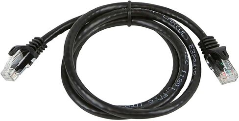 Monoprice Cat5e Ethernet Patch Cable - Snagless RJ45, Stranded, 350Mhz, UTP, 24AWG, 3 Feet, Black - Flexboot Series in Saudi Arabia