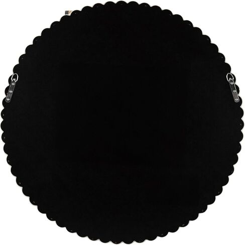 Kate and Laurel Bronte Modern Glam Round Beaded Wall Mirror, 28 Inch Diameter, White, Transitional Circle Mirror for Use as Vanity Bathroom Mirror or Cute Nursery Mirror Decor in Saudi Arabia