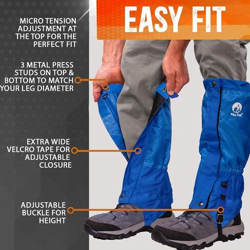 Pike Trail Waterproof Adjustable Leg Gaiters: for Hiking in Mud, Sand, and Snow - Hunting, Mountain Climbing, or Snowshoeing in Saudi Arabia