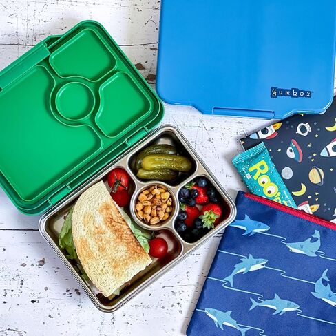 Yumbox Prêt Stainless Steel Bento Lunch Box with Leakproof Lid, Durable, Reusable Food Container, Ideal for Sandwiches & Snacks ((Normandy Blue) in Kuwait