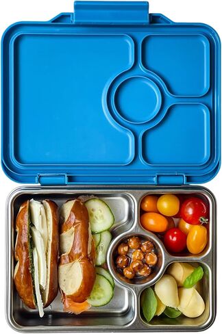 Yumbox Prêt Stainless Steel Bento Lunch Box with Leakproof Lid, Durable, Reusable Food Container, Ideal for Sandwiches & Snacks ((Normandy Blue) in Kuwait