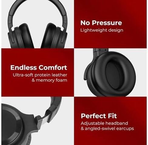 Active Noise Cancelling Wireless Bluetooth Headphones with Mic and Clear Calls, Bluetooth 5.0, 30 Hours Playtime, Comfort Fit, Model 2 in Saudi Arabia