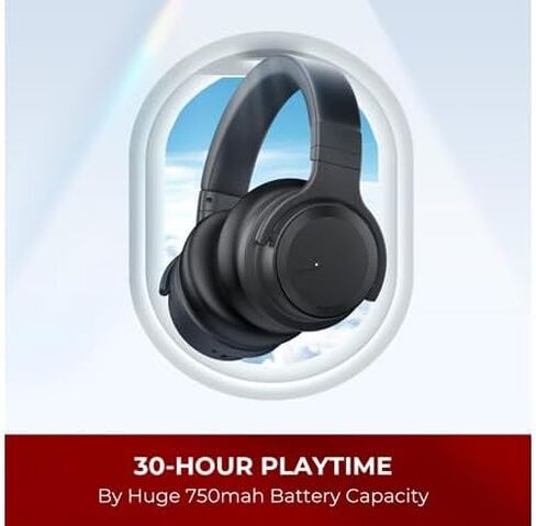 Active Noise Cancelling Wireless Bluetooth Headphones with Mic and Clear Calls, Bluetooth 5.0, 30 Hours Playtime, Comfort Fit, Model 2 in Saudi Arabia