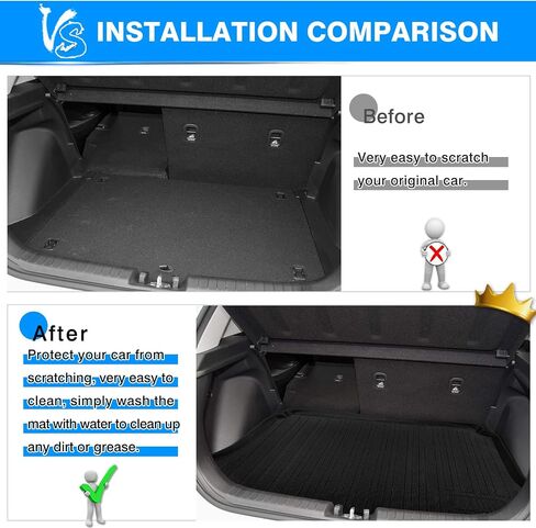 T TGBROS Custom Fit Cargo Mat for 2021-2023 Kia K5 All Weather Cargo Liner Rear Trunk Mat Liner Protector Waterproof Non-Slip TPO Odourless Black in Saudi Arabia