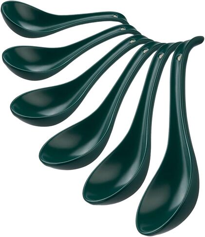 Porcelain Soup Spoons Set of 4, Ceramic Chinese Soup Spoons 6.6 Inch, Asian Soup Spoons, Japanese Ramen Spoons, White in Saudi Arabia