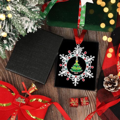 2024 Christmas Ornaments for Tree,Christmas Wreath Ornaments 2024 with Rotatable Tree for Christmas Tree Decorations Holiday Decorative Annual Keepsake Gift (Metal,Silver) in Saudi Arabia
