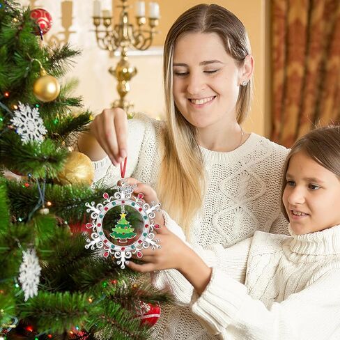 2024 Christmas Ornaments for Tree,Christmas Wreath Ornaments 2024 with Rotatable Tree for Christmas Tree Decorations Holiday Decorative Annual Keepsake Gift (Metal,Silver) in Saudi Arabia