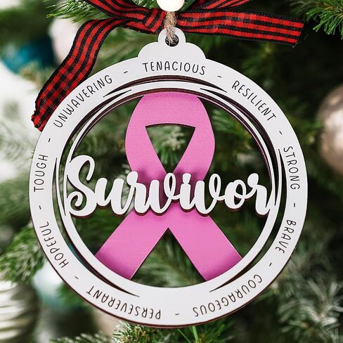 Breast Cancer Survivor Ornament, Breast Cancer Gifts for Woman, Breast Cancer Awareness Gifts, Cancer Care Gift for Women, Cancer Survivor Gifts for Woman 2024, Encouragement Gift for Women Mom Wife in Kuwait