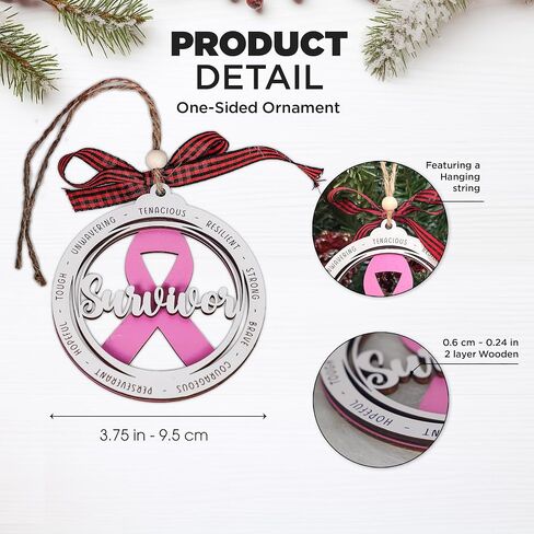 Breast Cancer Survivor Ornament, Breast Cancer Gifts for Woman, Breast Cancer Awareness Gifts, Cancer Care Gift for Women, Cancer Survivor Gifts for Woman 2024, Encouragement Gift for Women Mom Wife in Kuwait