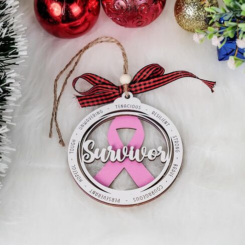 Breast Cancer Survivor Ornament, Breast Cancer Gifts for Woman, Breast Cancer Awareness Gifts, Cancer Care Gift for Women, Cancer Survivor Gifts for Woman 2024, Encouragement Gift for Women Mom Wife in Kuwait