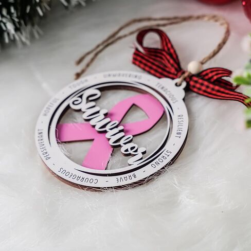 Breast Cancer Survivor Ornament, Breast Cancer Gifts for Woman, Breast Cancer Awareness Gifts, Cancer Care Gift for Women, Cancer Survivor Gifts for Woman 2024, Encouragement Gift for Women Mom Wife in Kuwait