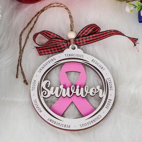 Breast Cancer Survivor Ornament, Breast Cancer Gifts for Woman, Breast Cancer Awareness Gifts, Cancer Care Gift for Women, Cancer Survivor Gifts for Woman 2024, Encouragement Gift for Women Mom Wife in Kuwait