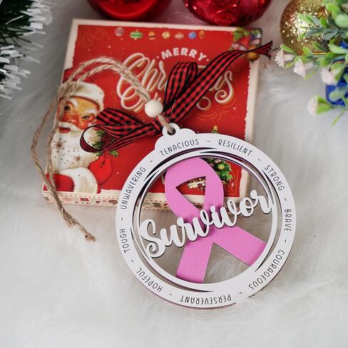 Breast Cancer Survivor Ornament, Breast Cancer Gifts for Woman, Breast Cancer Awareness Gifts, Cancer Care Gift for Women, Cancer Survivor Gifts for Woman 2024, Encouragement Gift for Women Mom Wife in Kuwait