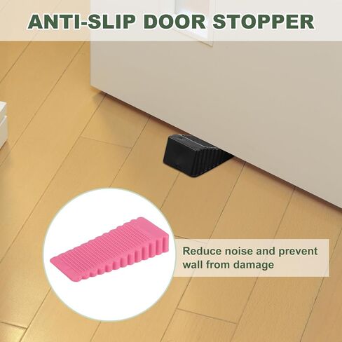 uxcell 6 Pcs Door Stoppers for Bottom of Door, 15mm/0.59 Inch Door Stops, Rubber Door Stopper Wedge Anti Slip, Window Stopper Door Stackable, Clear in Saudi Arabia