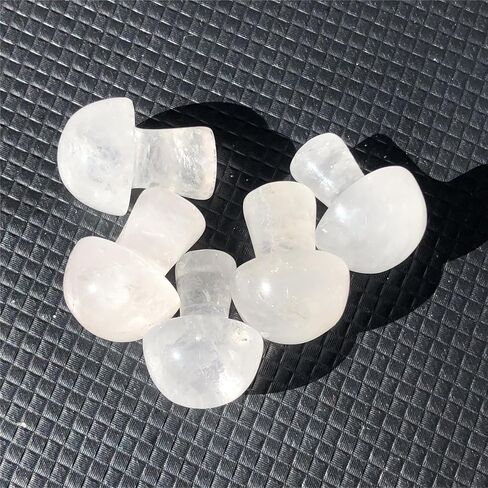 5PC Clear Quartz Mushroom Quartz Crystal Hand Polished Crystal Gemmy Healing Reiki Decor Gift (Clear Quartz Mushroom) LD-CQM5 in Saudi Arabia