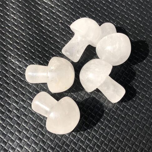 5PC Clear Quartz Mushroom Quartz Crystal Hand Polished Crystal Gemmy Healing Reiki Decor Gift (Clear Quartz Mushroom) LD-CQM5 in Saudi Arabia