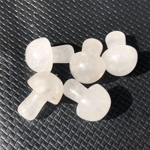 5PC Clear Quartz Mushroom Quartz Crystal Hand Polished Crystal Gemmy Healing Reiki Decor Gift (Clear Quartz Mushroom) LD-CQM5 in Saudi Arabia