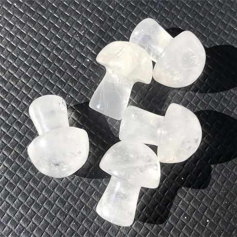 5PC Clear Quartz Mushroom Quartz Crystal Hand Polished Crystal Gemmy Healing Reiki Decor Gift (Clear Quartz Mushroom) LD-CQM5 in Saudi Arabia