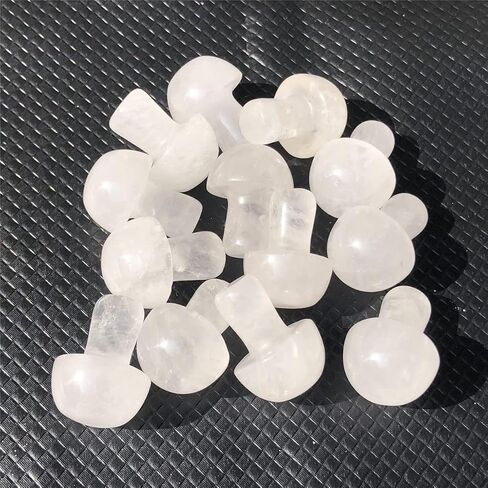 5PC Clear Quartz Mushroom Quartz Crystal Hand Polished Crystal Gemmy Healing Reiki Decor Gift (Clear Quartz Mushroom) LD-CQM5 in Saudi Arabia