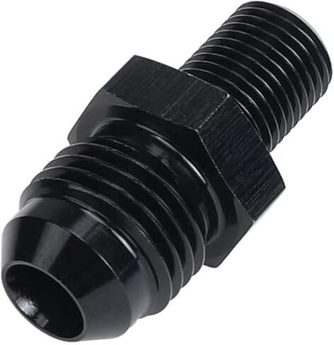 Male M12 x 1.25 Metric Thread to -6 AN Flare Adapter Aluminum Black in Saudi Arabia
