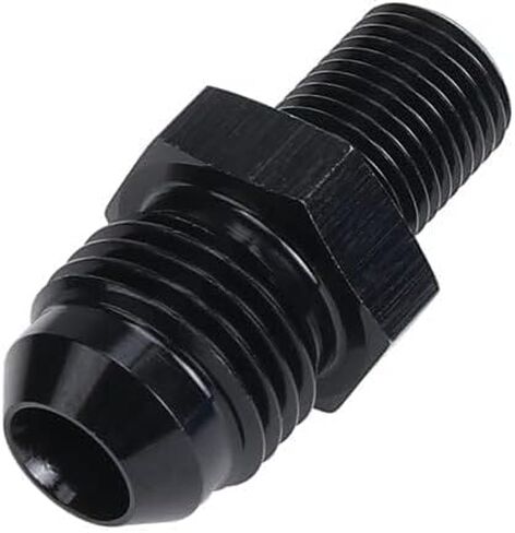 Male M12 x 1.25 Metric Thread to -6 AN Flare Adapter Aluminum Black in Saudi Arabia