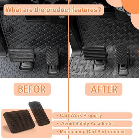 ZLX&LU EZGO Accelerator & Brake Pedal Pad Cover, Golf Cart Accessories, OEM#: 600252/610471, 600255/610529, Suitable for 2008-UP EZGO RXV Gas and Electric Golf Cart in Saudi Arabia