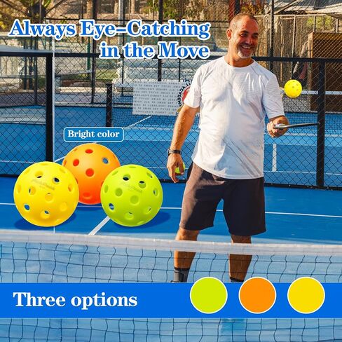 Outdoor Pickleball Balls, 4 Pack| 12 Pack 40 Holes Premium Pickle Balls 2024 Quiet Pickleballs for All Levels Sport Durable and High Visibility Ball Usapa Standard in Saudi Arabia