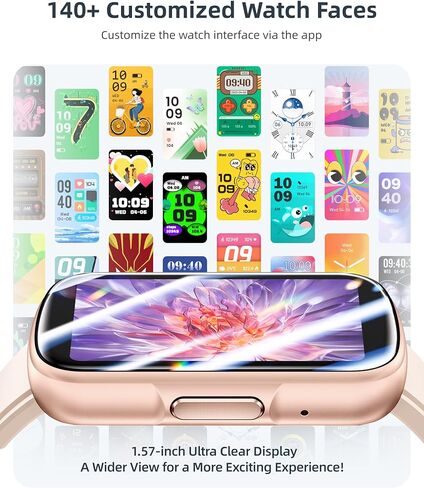 جهاز تعقب اللياقة البدنية Parsonver مع مكالمات بلوتوث، مراقب معدل ضربات القلب 24/7، متتبع النوم، جهاز تتبع النشاط، 110+ أوضاع رياضية، عداد الخطوات، ساعة ذكية مقاومة للماء عالية الدقة 1.57 بوصة للنساء والرجال، أسود in Kuwait