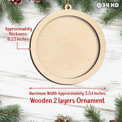 34HD Gifts for Christmas, Friends Christmas Ornament Wooden 2-Layered, Gifts for Best Friends, Bestie, Friends, Christmas Decorations in Kuwait