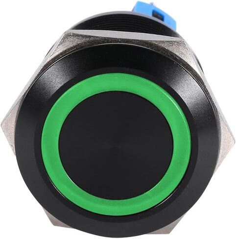 LED Button Switch,22mm 12V LED Waterproof Self-Locking Latching Push Button Switch (Green) in Saudi Arabia