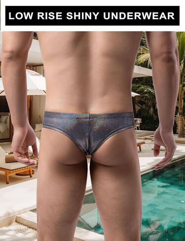 Mens Thongs Sexy Low Rise Shiny Underwear 3D pouch Jockstrap T-Back G-String Bikini Briefs Comfort Panties for Men in Saudi Arabia
