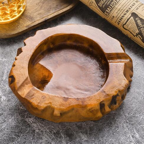 Wooden Cigar Ashtrays Outdoor Indoor Cigar Accessories And Great Gifts for Cigar Lovers, Smokers and Men Ash Tray Different Shapes and Random Delivery (2 Slots) in Saudi Arabia