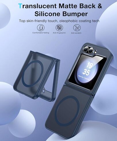 NO.1 Magnetic for Samsung Galaxy Z Flip 7 Case Compatible with MagSafe [Military Grade Drop Tested][Translucent Matte][Anti-Fingerprint] Soft Silicone Bumper for Samsung Flip 7 Case Slim,Black in Kuwait