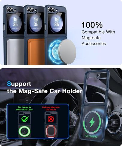 NO.1 Magnetic for Samsung Galaxy Z Flip 7 Case Compatible with MagSafe [Military Grade Drop Tested][Translucent Matte][Anti-Fingerprint] Soft Silicone Bumper for Samsung Flip 7 Case Slim,Black in Kuwait