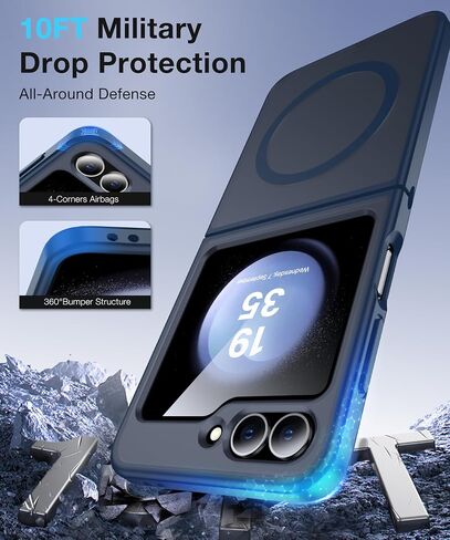 NO.1 Magnetic for Samsung Galaxy Z Flip 7 Case Compatible with MagSafe [Military Grade Drop Tested][Translucent Matte][Anti-Fingerprint] Soft Silicone Bumper for Samsung Flip 7 Case Slim,Black in Kuwait