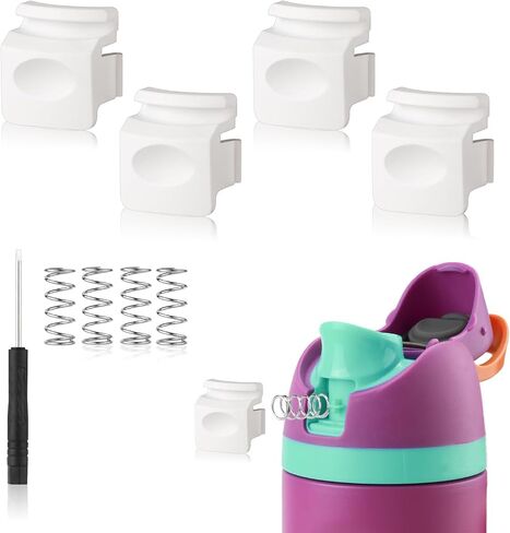 4pcs Replacement Button Compatible with Owala FreeSip 24oz 32oz, BPA-Free Water Bottle Lid Mouth Push Button Switch Replacement Parts for Owala 19/24/32/40oz Bottle Accessories, White in Saudi Arabia