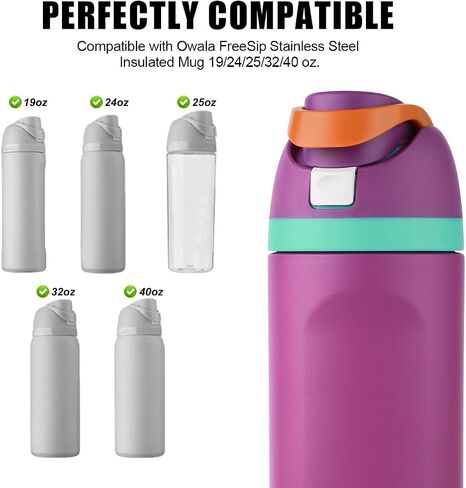4pcs Replacement Button Compatible with Owala FreeSip 24oz 32oz, BPA-Free Water Bottle Lid Mouth Push Button Switch Replacement Parts for Owala 19/24/32/40oz Bottle Accessories, White in Saudi Arabia