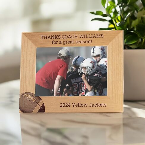 Lifetime Creations Football Coach Picture Frame Gift: Football Coach Gifts, Thank You Coach Appreciation Gift, Youth Football Head Coach, Flag Football Team Photo Frame (5" x 7" Landscape) in Kuwait