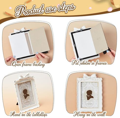 إطارات صور عتيقة من Qunclay قطعتين مقاس 4 × 6 إطارات صور عتيقة من الراتنج المزخرف المستطيل وإطارات بيضاوية على الطاولة وإطارات معلقة على الحائط مع واجهة زجاجية لحفلات الزفاف المنزلية (ذهبي، 4 × 6 بوصات) in Saudi Arabia
