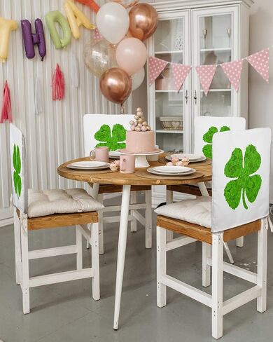 Savannan Dining Chair Back Covers, Valentine's Day Gnome Love Heart Anniversary Wedding Decor Red Pink Chair Covers Chair Slipcovers Protective Covers for Holiday Party Festival Decoration, Set of 4 in Kuwait