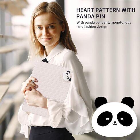 Puffy Laptop Sleeve for Women, Cute Panda Laptop Carrying Case Compatible with 15.6 HP, Dell, Lenovo, Acer, Asus in Saudi Arabia