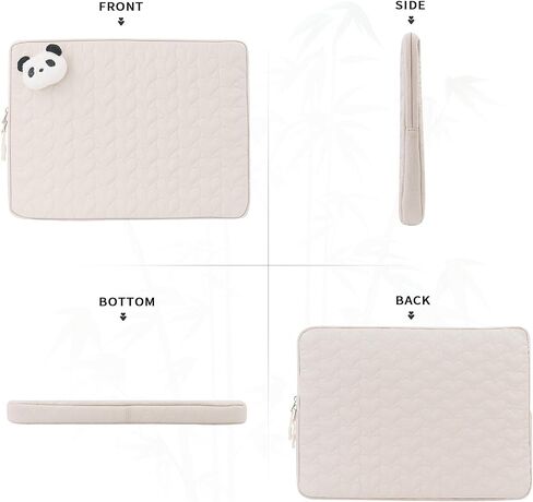 Puffy Laptop Sleeve for Women, Cute Panda Laptop Carrying Case Compatible with 15.6 HP, Dell, Lenovo, Acer, Asus in Saudi Arabia