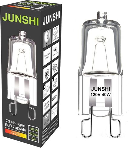 junshi 10 حزمة jcd g9 120v 40w كريستال واضح عدسة t4 / q40 / g9 / cl / 120v jd نوع الهالوجين منزل عقد ضوء لمبة، لتعليق قلادة لهجة نوع بقعة أسفل مصباح الثريا الشمعدان تركيبات الإضاءة in Saudi Arabia