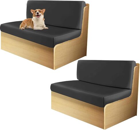 PU Leather RV Dinette Cushion Covers, Waterproof Couch Cover for Dogs Sofa Seat Slipcovers Furniture Protectors for RV Camper Car Bench Cover RV Booth Seat Covers, 2 sets, Brown in Saudi Arabia